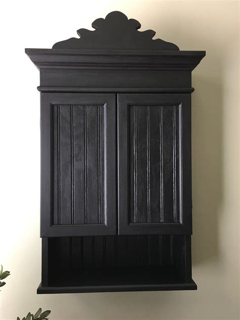 Solid Black Wall Cabinet, Vintage Wall Cabinet, Kitchen Cabinet ...