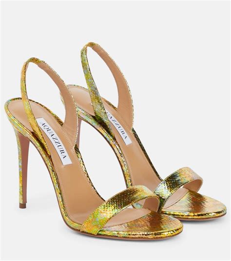 Aquazzura So Nude Snake Effect Leather Sandals Aquazzura