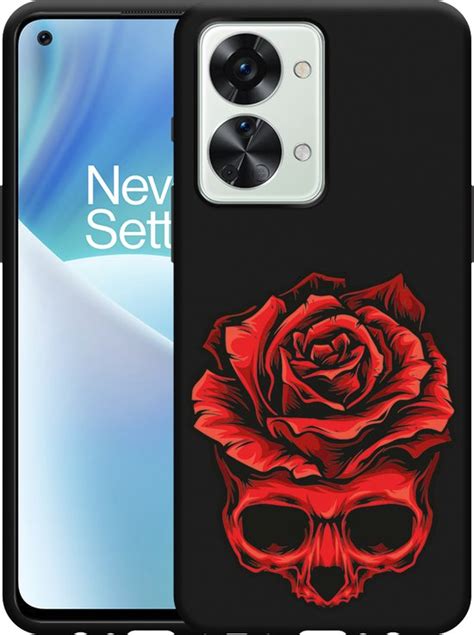 Cazy Hoesje Zwart Geschikt Voor OnePlus Nord 2T Red Skull Bol