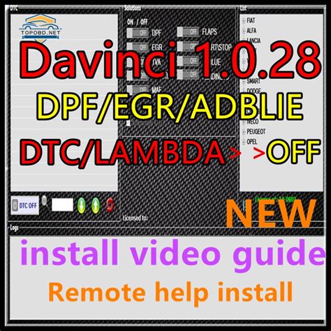 Latest Davinci Pro Software For Modify Ecu Content Dpf Egr Flaps Adblue