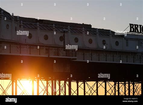 Brighton Palace Pier Sunrise East Sussex Stock Photo Alamy