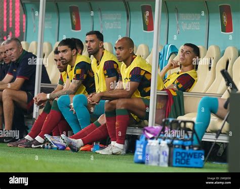 Portugals Cristiano Ronaldo On The Subs Bench During The Fifa World