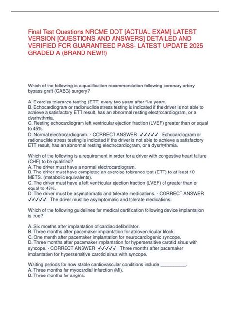 Sample Questions Dot Cme Exam 11