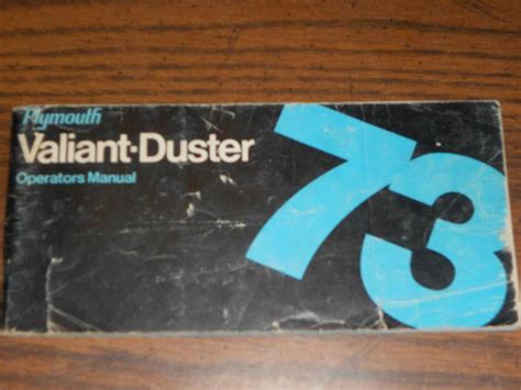 Purchase 1973 PLYMOUTH VALIANT DUSTER OWNER S MANUAL ORIGINAL GUIDE