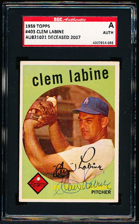 Lot Detail Topps Bsbl Clem Labine Autographed Sgc