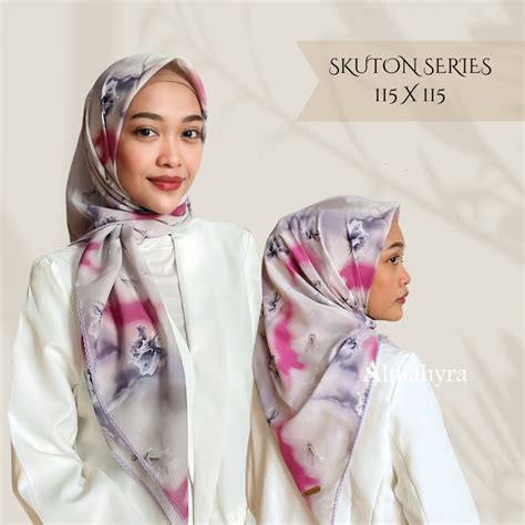 Jual SKUTON SERIES ALMAHYRA HIJAB CHIFFON LACE SEGI EMPAT SHAWL