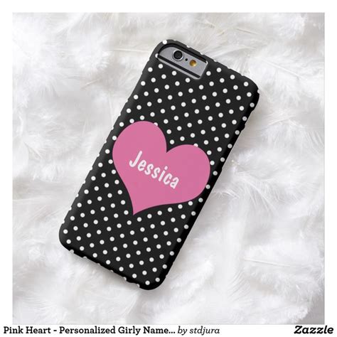 Pink Heart On Polka Dots Personalized Girly Name Case Mate Iphone Case