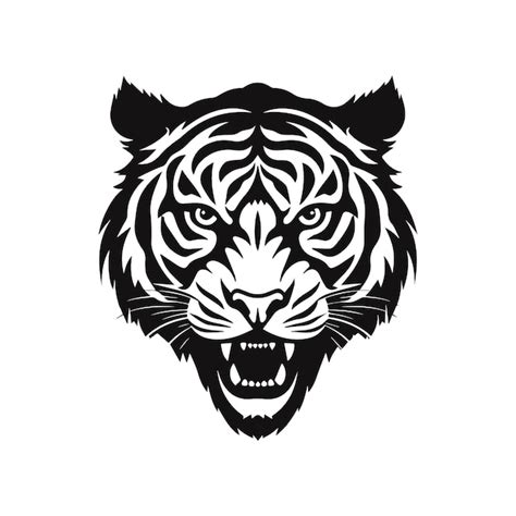 Premium Vector Tiger Head Silhouette