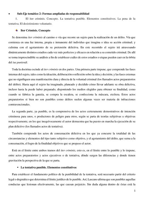 Derecho Penal Eje Temático 2 Sub Eje Temático 2 Formas Ampliadas