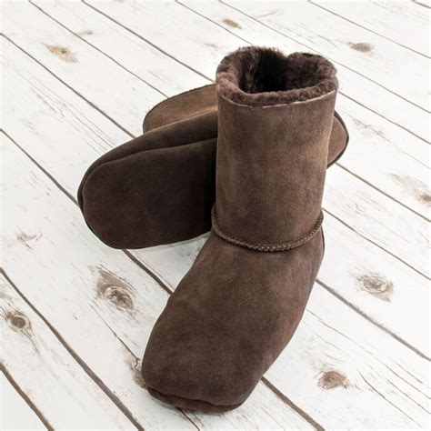 Sheepland British Made Genuine Sheepskin Mocha House Boots Etsy