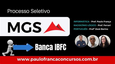 Processo Seletivo MGS 2023 Questões IBFC Informática Raciocínio