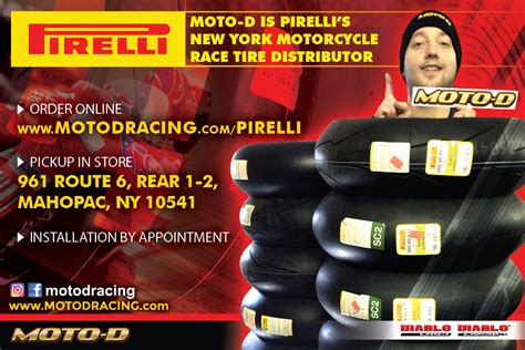 MOTO-D to service Pirelli Motorcycle Race Tire Riders, Trackdays, and Racers in NY State - MOTO ...