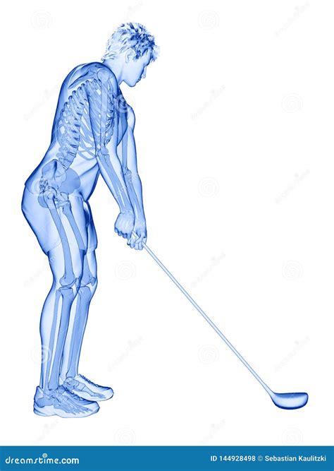 The Skeleton Of A Golf Player Stock Illustration Illustration Of