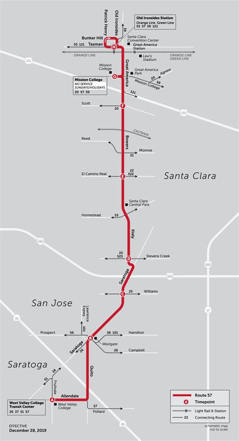 57 Bus Route - VTA - SF Bay Transit