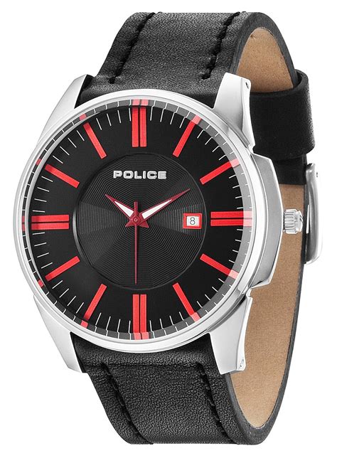 Police Men S Quartz Watch With Black Dial Analogue Display And Black