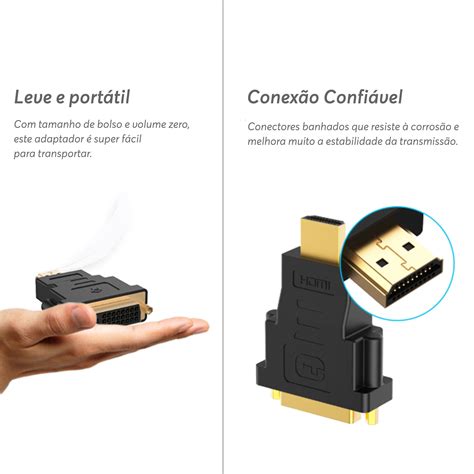 Adaptador Conversor Conector Plug Bi Direcional Dvi F Mea E Hdmi Macho