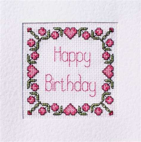 Birthday Cross Stitch Card Kit Many Different Designs