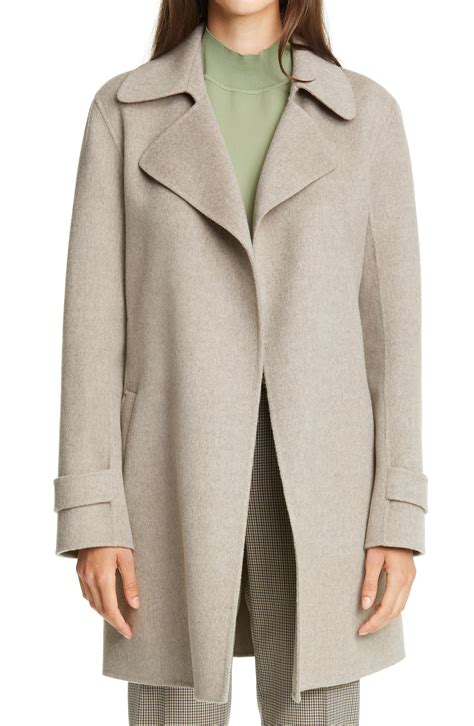 Theory Oaklane Wool Cashmere Trench Coat In Taupe Grey Gray Lyst