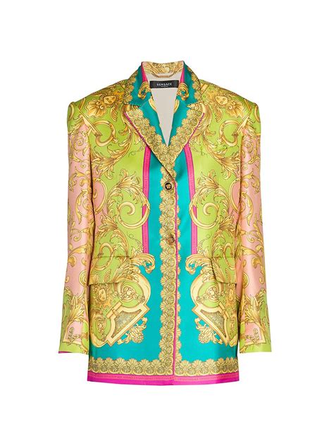 Buy Versace Wo Single Breasted Medusa Silk Blazer Mauvelous Citron At 73 Off Editorialist