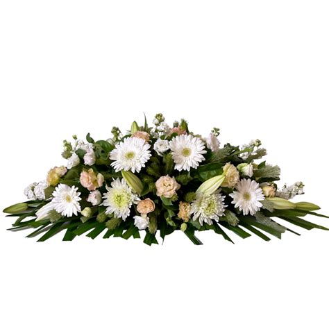 Beautiful White Gerberas Casket Flowers 7247 Blooming Art Florist