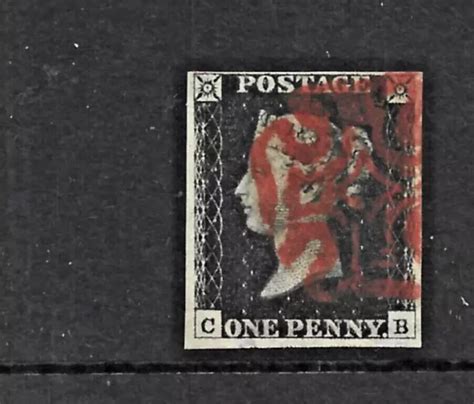 Queen Victoria Gb Stamps One Penny Black Cb Margins With Maltase