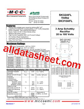 SK32AFL Datasheet PDF Micro Commercial Components