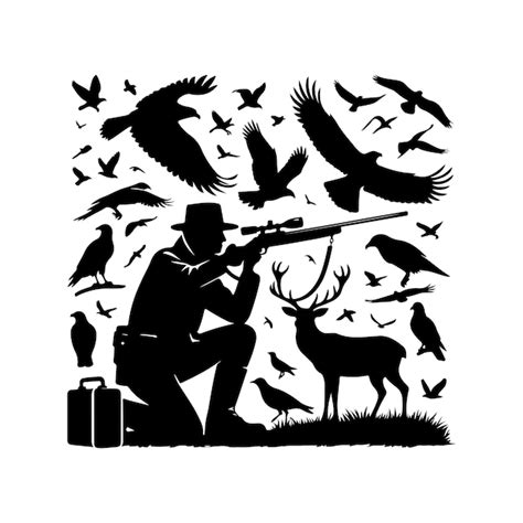 Vector De Chasse Illustration Vectorielle Des Silhouettes De Lhomme De