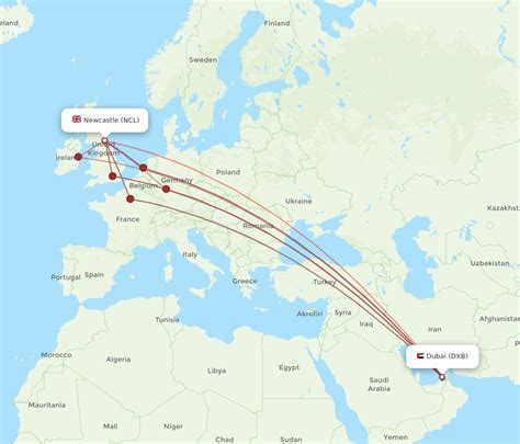 All Flight Routes From Newcastle To Dubai NCL To DXB Flight Routes