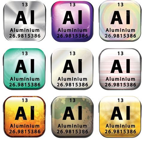 A Button Showing The Element Aluminium Drawing Science Symbol Vector Drawing Science Symbol