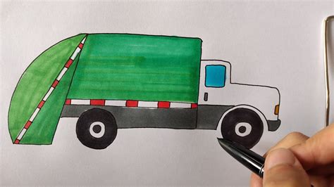 Cómo dibujar un camión de basura How to draw a garbage truck YouTube