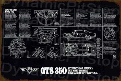 Holden Monaro GTS 350 Rustic Tin Sign Man Cave Garage Workshop