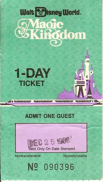 Magic Kingdom Regular Ticket Front Old Disney Documents Joel Flickr