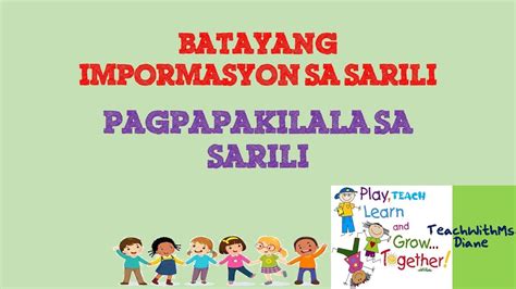 Pagpapakilala Ng Sarili Grade 1 Araling Panlipunan 1st Quarter Week 1