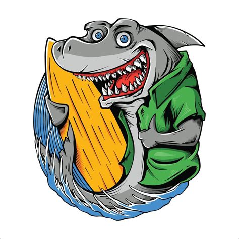 Illustration of a shark mascot surfing 47585518 Vector Art at Vecteezy