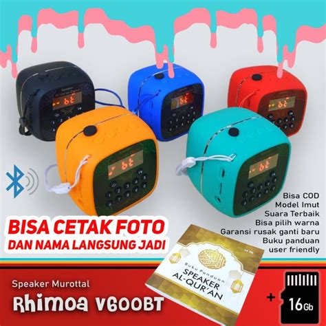 Speaker Murottal Al Quran 30 JUZ Lengkap Rhimoa V600 Bluetooth