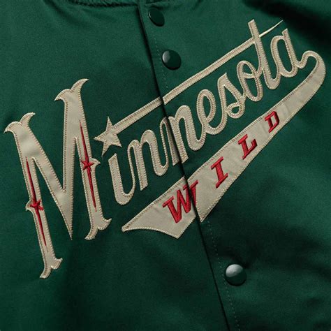 Full-Snap Satin Green Minnesota Wild Lightweight Jacket - Jackets Masters