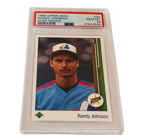 RANDY JOHNSON ROOKIE 1989 Upper Deck Rc Graded Psa Gem Mint 10 Hof Hall