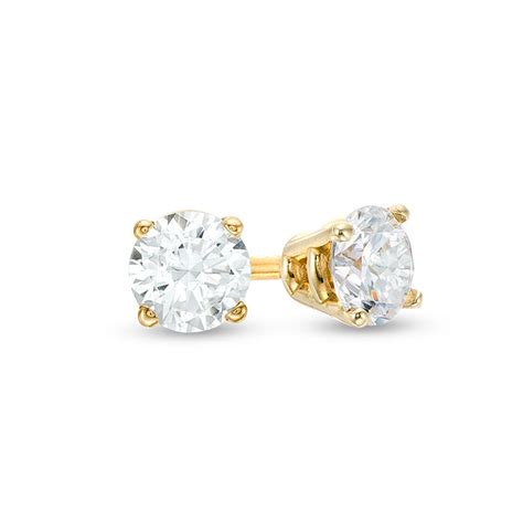 14 Ct Tw Diamond Solitaire Stud Earrings In 10k Gold Solitaire