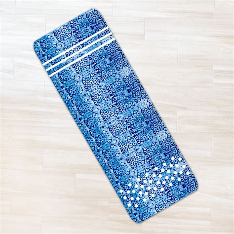 Indigo Blue Adire Yoga Mat • African Inspired Yoga Mat • Afrimod