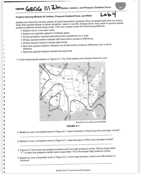 Solved Problem-Solving Module e3: Isobars, Pressure Gradient | Chegg.com