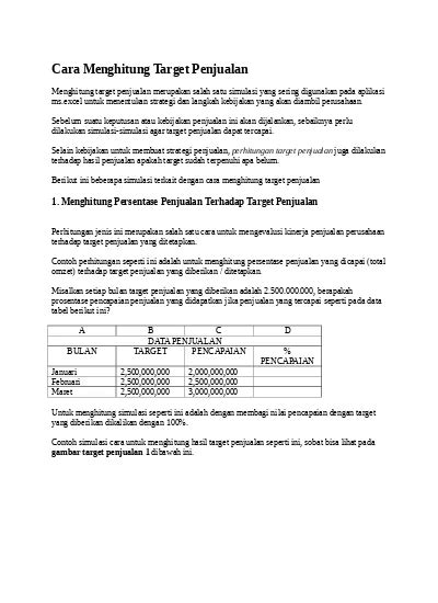 Cara Menghitung Target Penjualan Docx