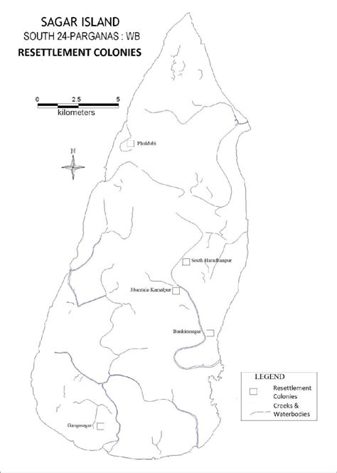 Map of a Resettlement colony of Sagar Island [82]. | Download Scientific Diagram