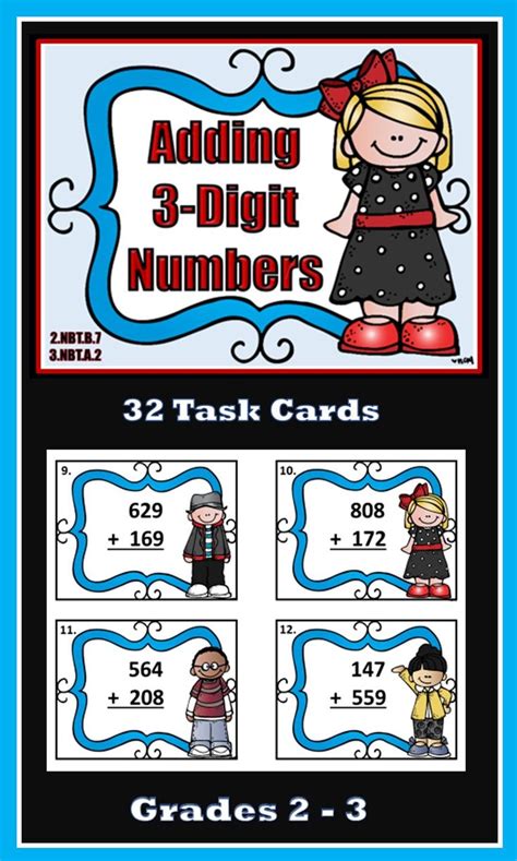 Adding 3 Digit Numbers Task Cards Task Cards Math Task Cards Fun Math