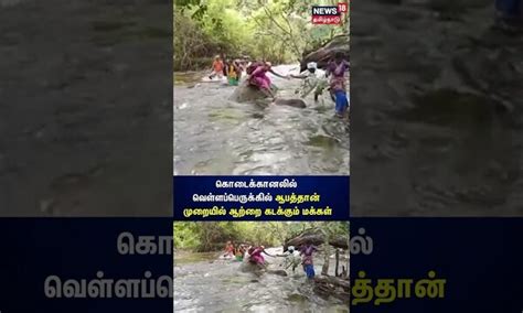 Kodaikanal Flood கொடைக்கானலில் வெள்ளப்பெருக்கில் ஆபத்தான் முறையில்