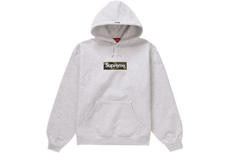 Supreme Box Logo Hooded Sweatshirt Fw23 Ash Grey Herren Fw23 De