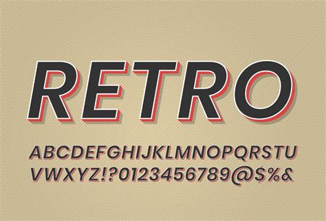 Vintage Retro Font With 3d Extrude Text Effect Old Retro Logotype