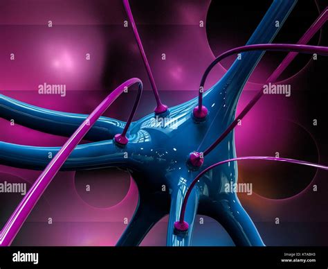 Cellula Nervosa E Sinapsi Illustrazione Del Computer Le Cellule