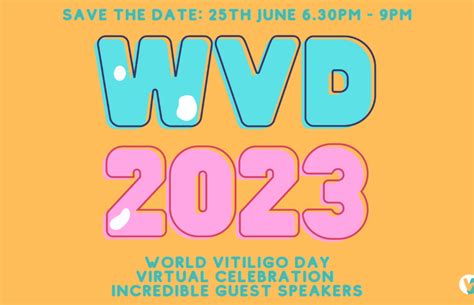 World Vitiligo Day 2023 Celebration - save the date! - The Vitiligo Society