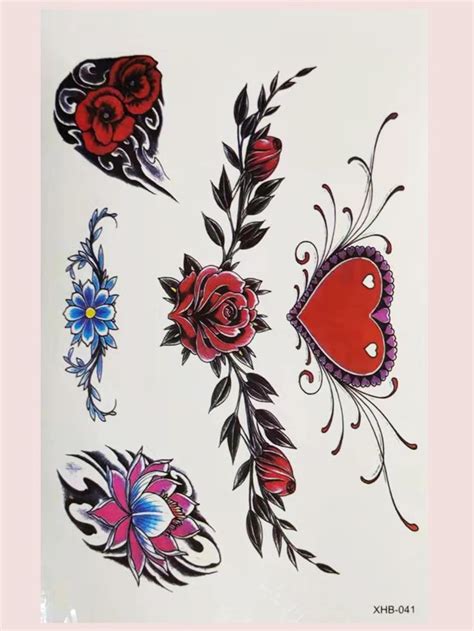 1sheet Flower Pattern Tattoo Sticker Tattoo Stickers Pattern Tattoo