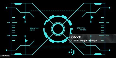 Tampilan Futuristik Hud Dengan Detail Layar Monitor Scifi Ilustrasi